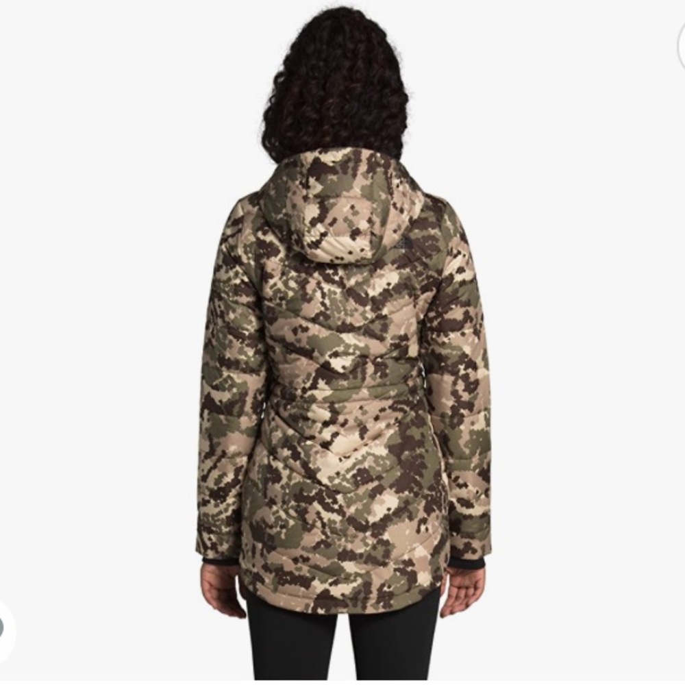 NWT North Face Tamburello Parka - Burnt Olive Green Digi Topo Print - Picture 2 of 15